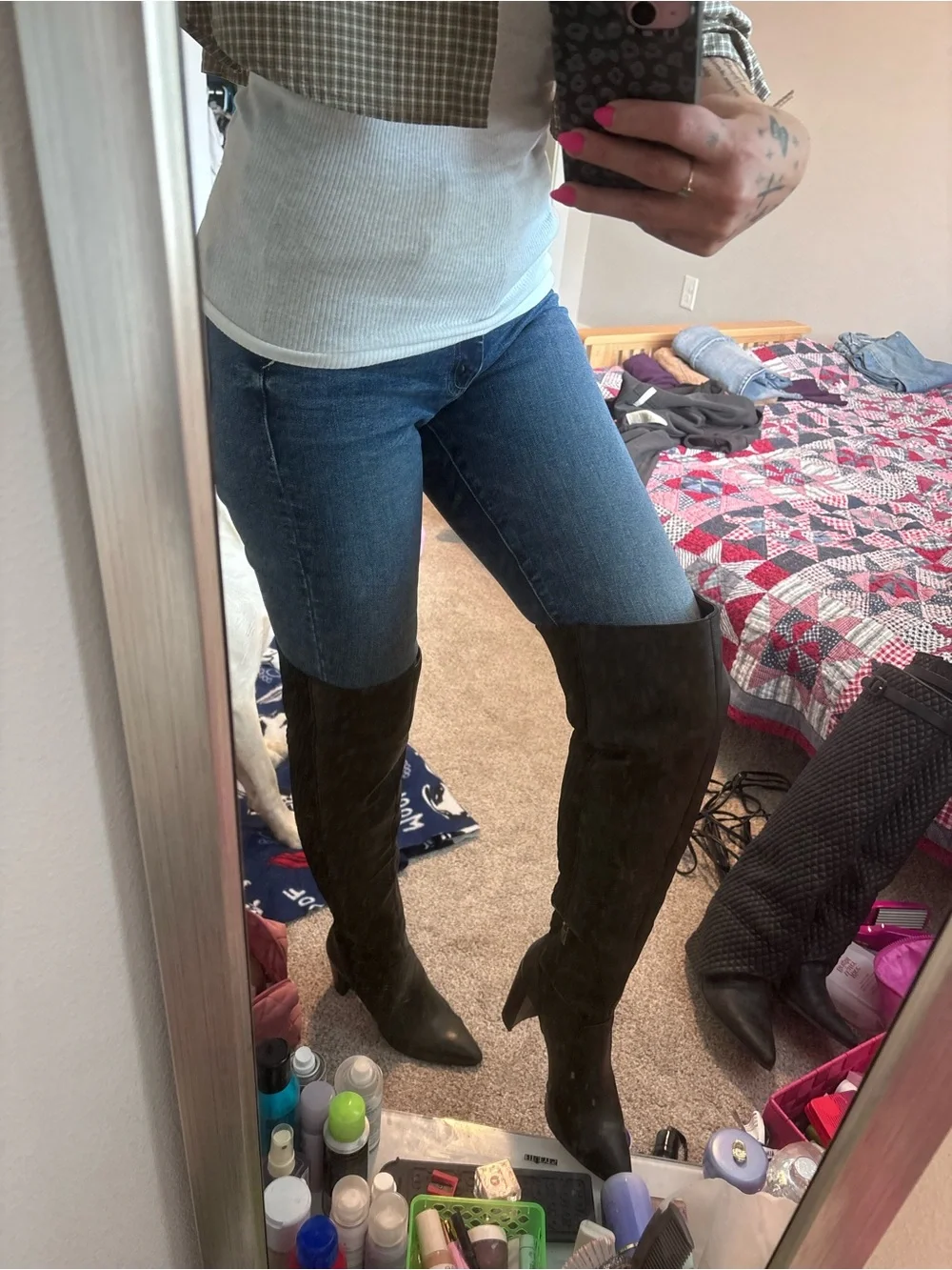 Black Over-the-Knee Women's Boots - Vince Camuto Size 8